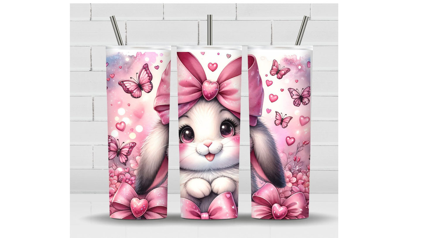 BUNNY BOW PINKTUMBLER SUBLIMATION TRANSFER 20 ONZ
