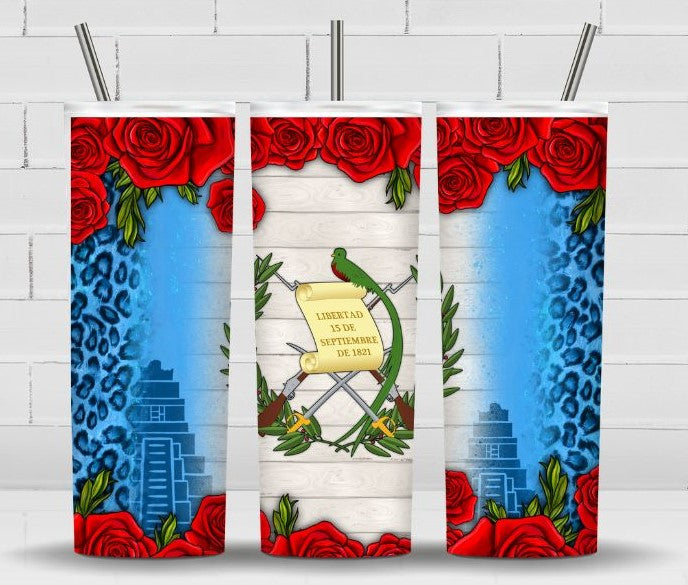 GUATEMALA FLOWERS TUMBLER SUBLIMATION TRANSFER 20 ONZ