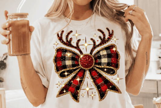 DEER PLAID BOW