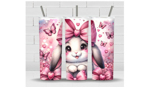 BUNNY BOW PINKTUMBLER SUBLIMATION TRANSFER 20 ONZ